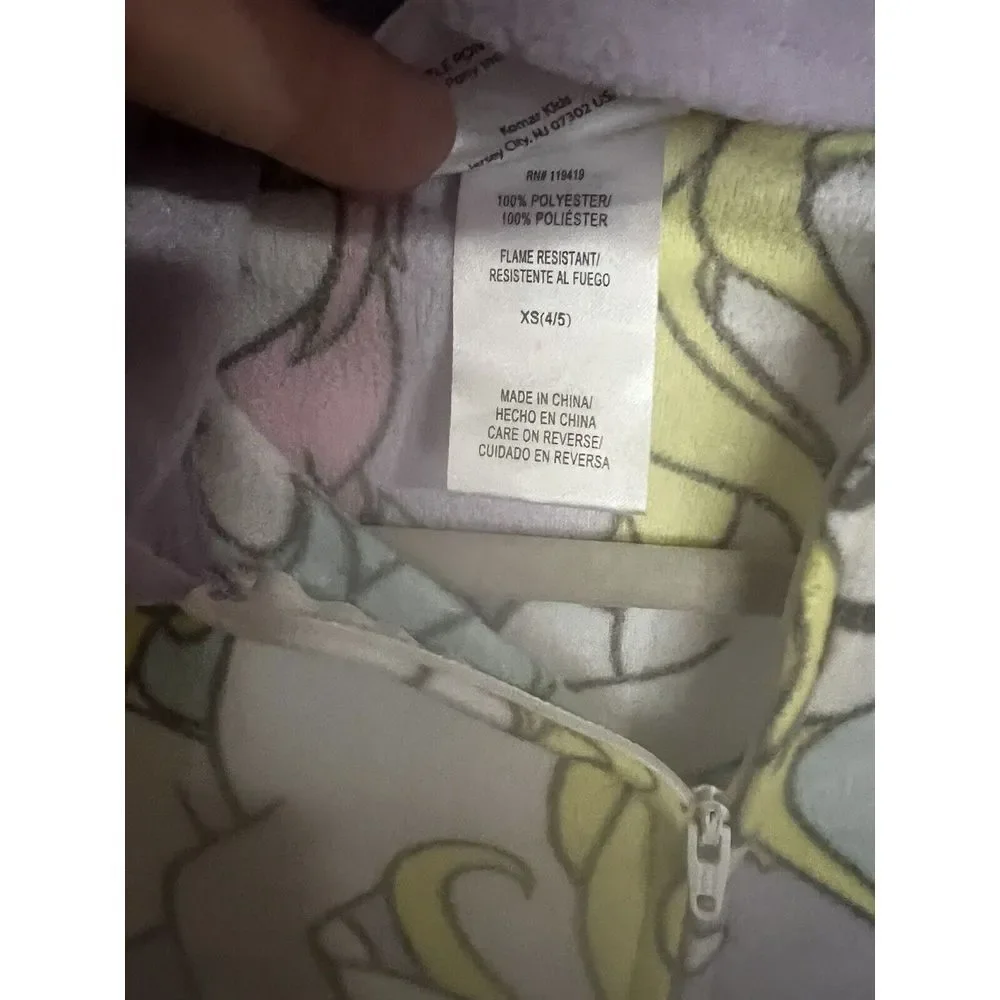 My Little Pony One Piece‎ Pajamas PJ Size Small 4/5 Kids Hooded Suit
